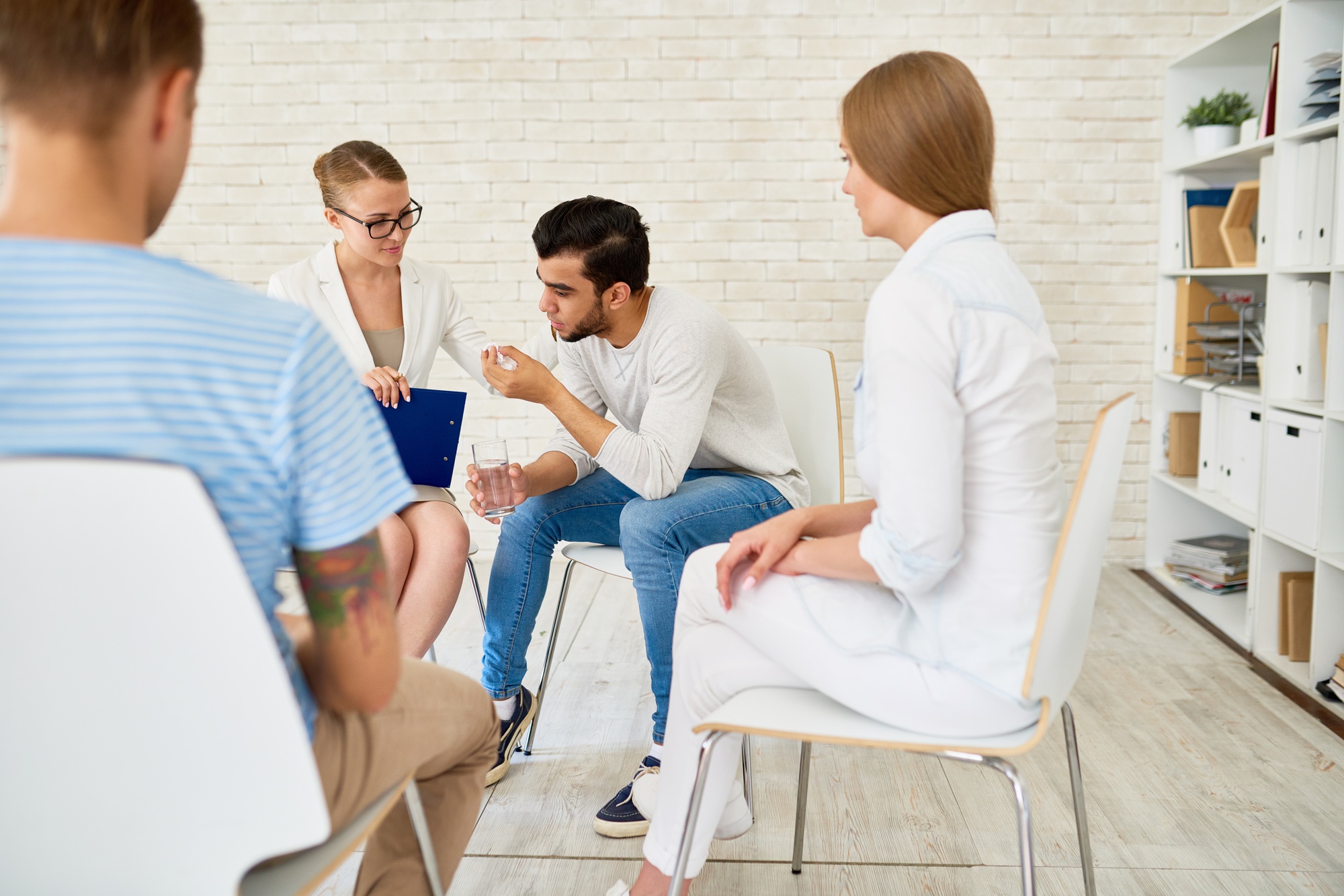 Young Man in Group Therapy Session